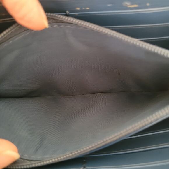 Coach Accordion Zip Wallet Tea Rose Floral Print Coated Canvas Blue Red F57649 - Picture 6 of 11